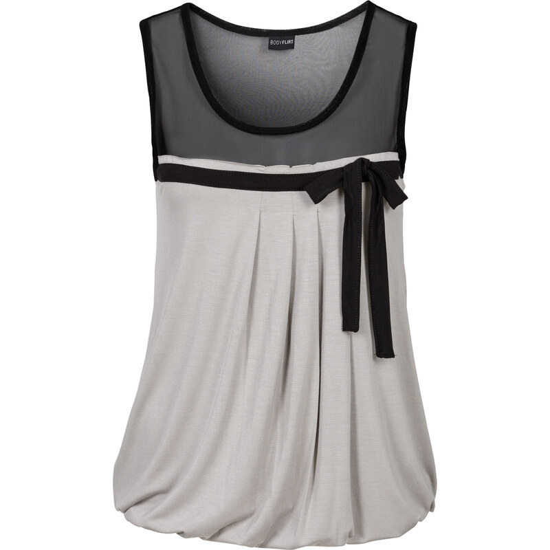 BODYFLIRT Shirttop ohne Ärmel in grau (Rundhals) für Damen von bonprix