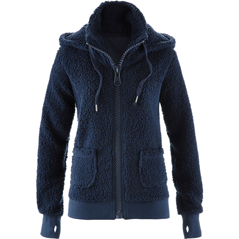 bpc bonprix collection Basic Fleece-Jacke langarm in blau für Damen von bonprix