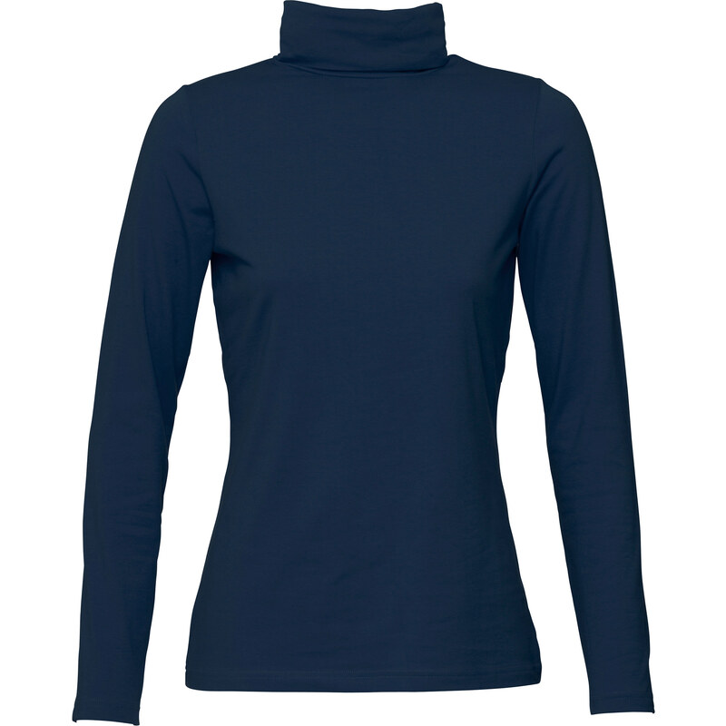 bpc bonprix collection Basic Baumwollshirt Stretch-Jersey langarm in blau für Damen von bonprix