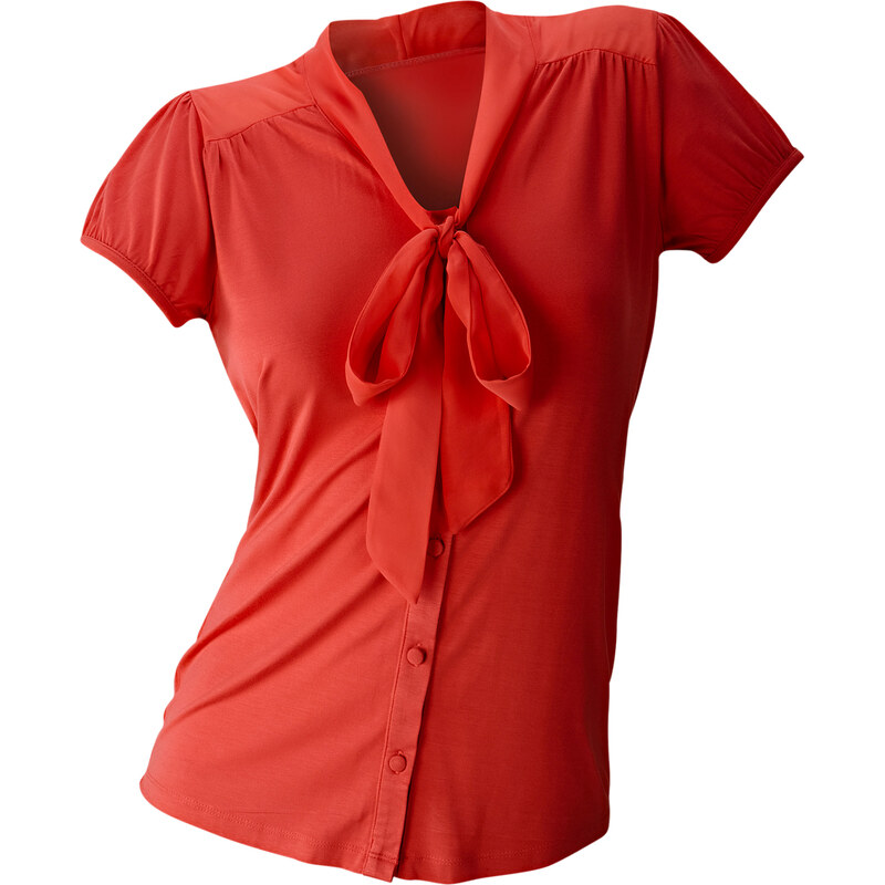 BODYFLIRT Shirtbluse Flügelärmel in rot (Schluppenkragen) für Damen von bonprix