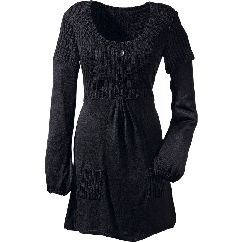 BODYFLIRT Pullover langarm in schwarz (Rundhals) für Damen von bonprix