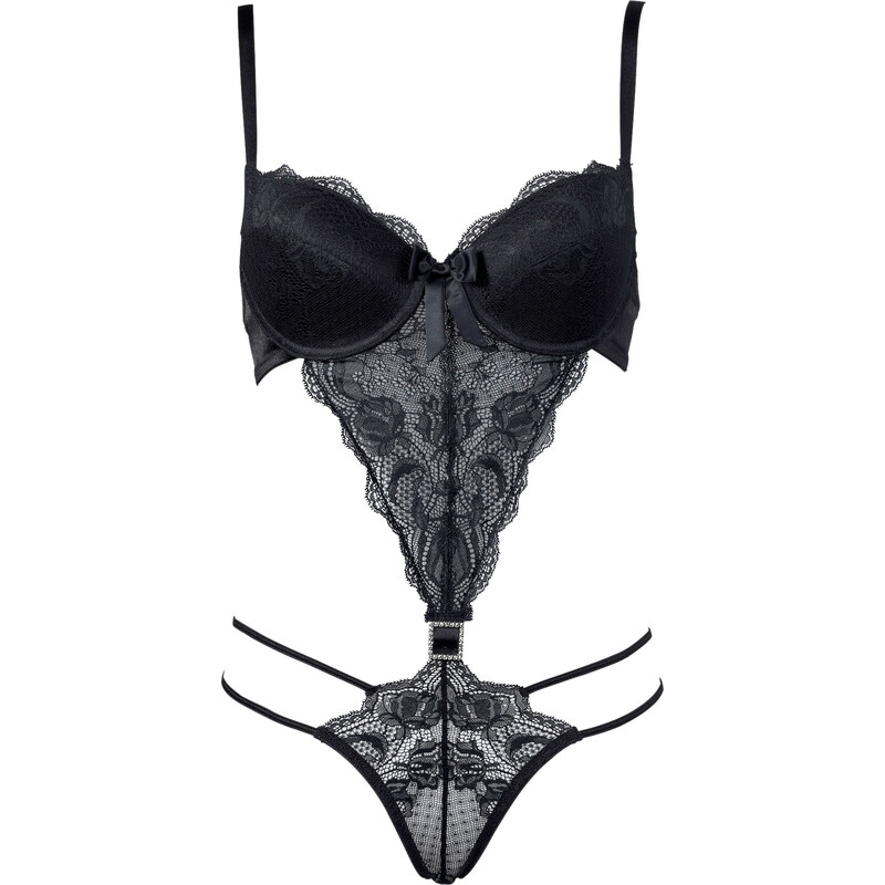 RAINBOW Body mit raffinierter Schnittführung in schwarz für Damen von bonprix