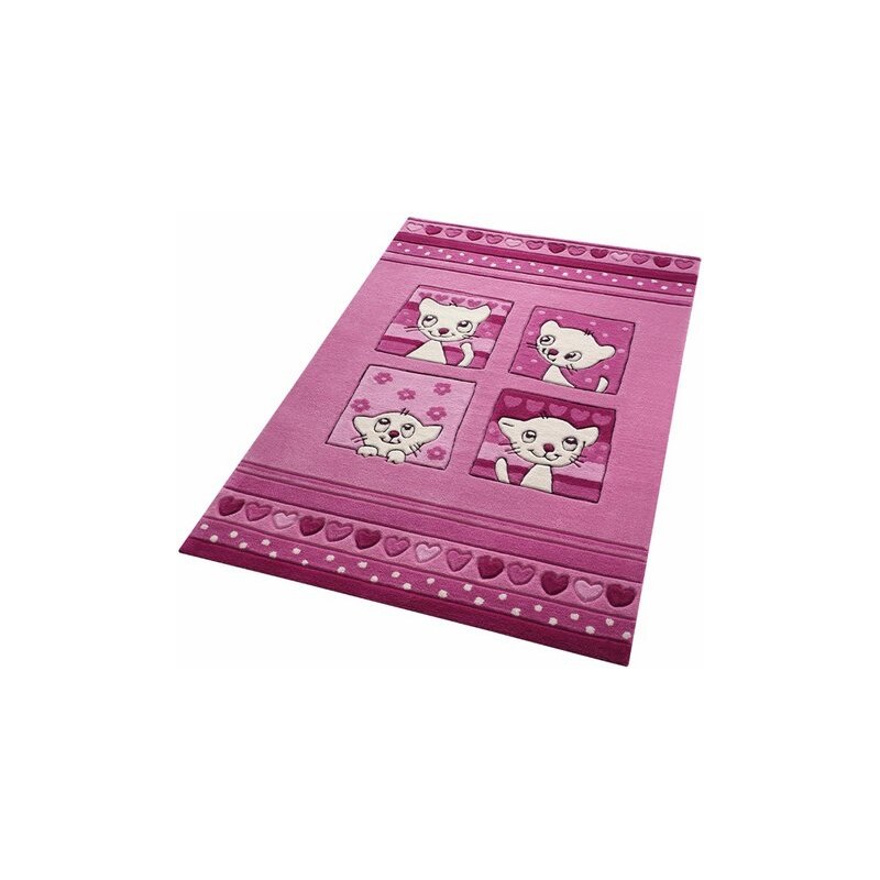 SMART KIDS Kinder-Teppich Smart Kids Kitty Kat mit Katzen handgetuftet rosa 3 (B/L: 110x170 cm),31 (B/L: 130x190 cm),4 (B/L: 150x220 cm)