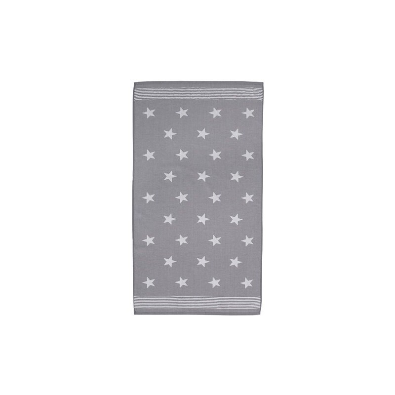 SEAHORSE Handtücher Seahorse Stardust mit Sternen & Streifen grau 2x 60x110 cm