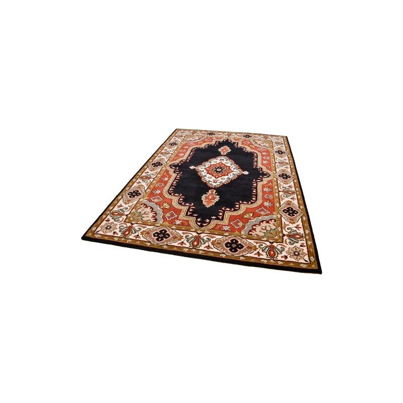 Orient-Teppich exklusiv Royal Kirman reine Schurwolle handgetuftet THEKO EXKLUSIV schwarz 7 (250x350 cm)