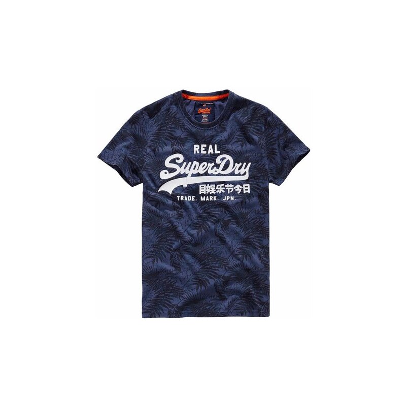 SUPERDRY Superdry T-Shirt VINTAGE LOGO AOP OVERDYE TEE blau L (50),M (48),S (46),XL (52)