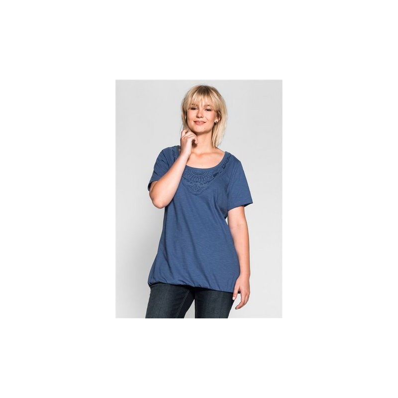 Damen Casual T-Shirt mit Spitze SHEEGO CASUAL blau 40/42,44/46,52/54