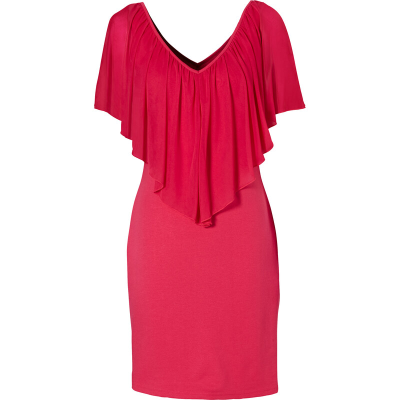 BODYFLIRT boutique Kleid/Sommerkleid kurzer Arm in pink von bonprix