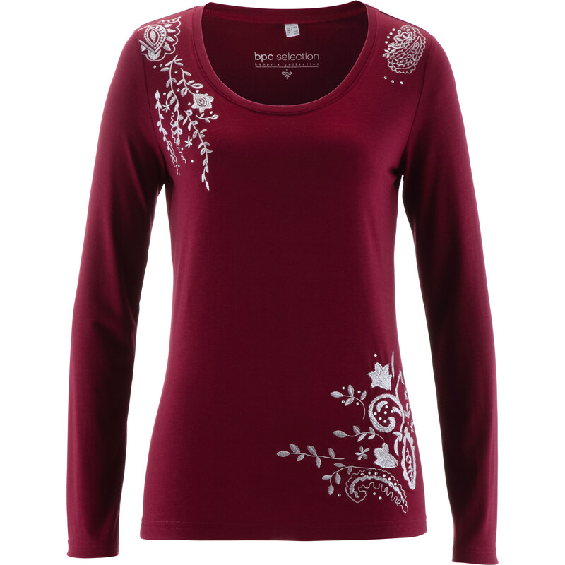 bpc selection Langarm-Shirt in rot für Damen von bonprix