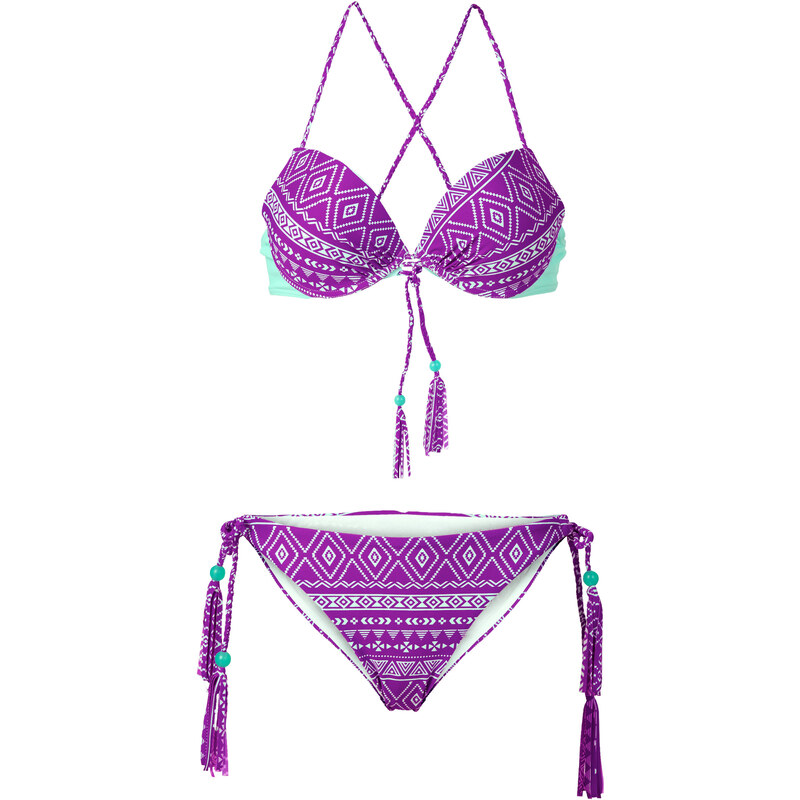 RAINBOW Push-Up Bikini (2-tlg. Set), Cup A in lila für Damen von bonprix