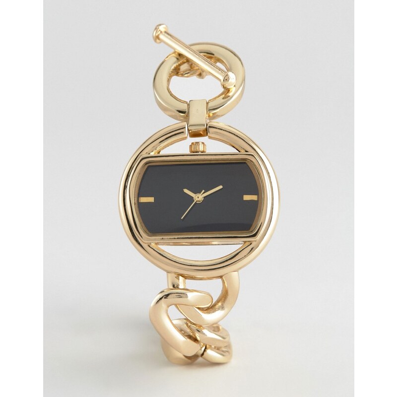ASOS - Elegante Uhr mit Gliederkettenarmband - Gold