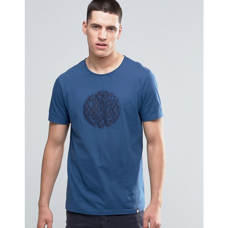 Pretty Green - Schmal geschnittenes T-Shirt mit Logo-Applikation in Marineblau - Marineblau