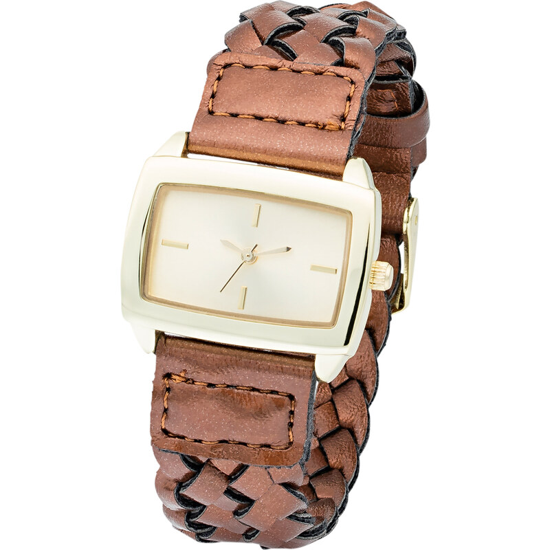 bpc bonprix collection Geflochtene Armbanduhr in braun für Damen von bonprix