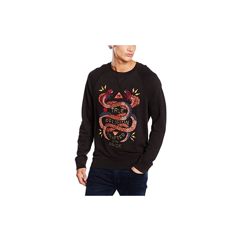 True Religion Herren Sweatshirt Embroidered Snakes