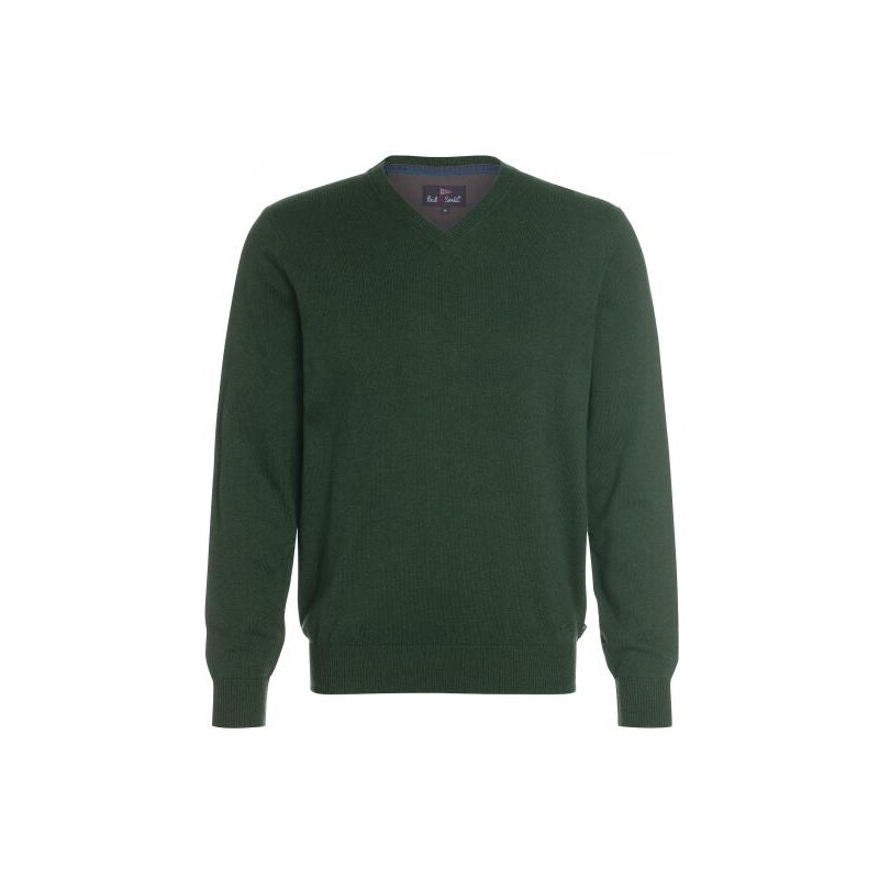 Paul R.Smith Herren Pullover Sweatshirt Comfort bequem V-Ausschnitt grün aus Baumwolle