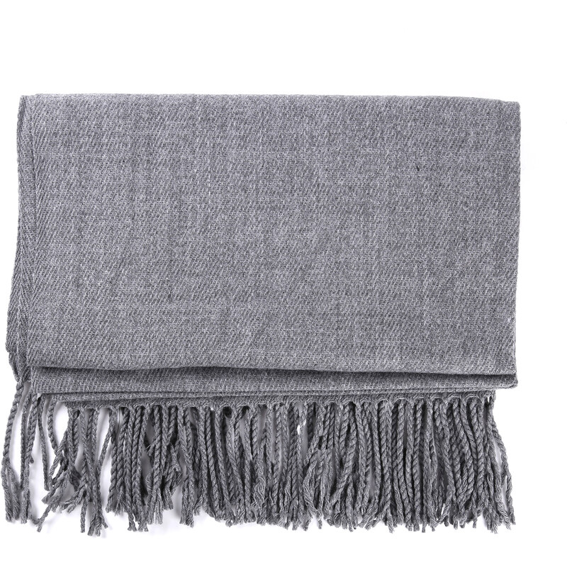 Lesara Oversize-Schal mit Fransen Unifarben - Grau