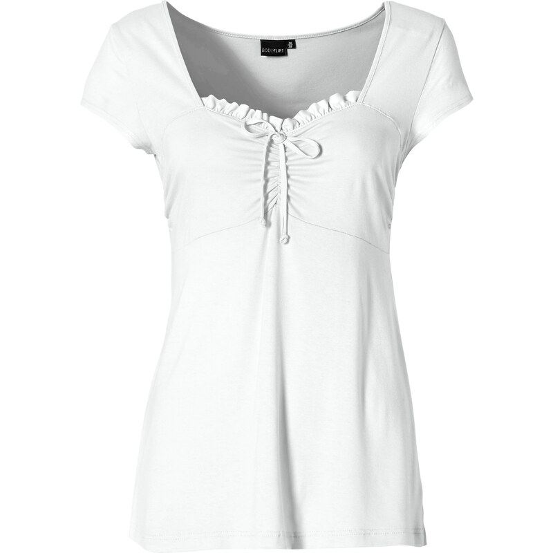 BODYFLIRT Shirt kurzer Arm in weiß für Damen von bonprix