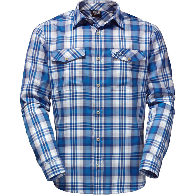 Jack Wolfskin: Herren Hemd Evan Langarm, blau, verfügbar in Größe XL