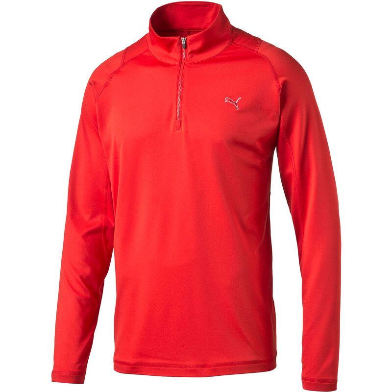 Puma: Herren Golf Sweatshirt Tech 1/4 Zip Popover, rot, verfügbar in Größe XXL
