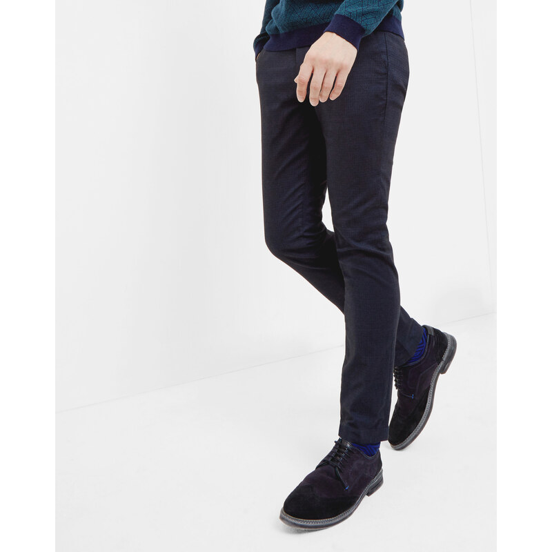 Ted Baker Slim-Fit-Hose mit Mini-Design Marineblau