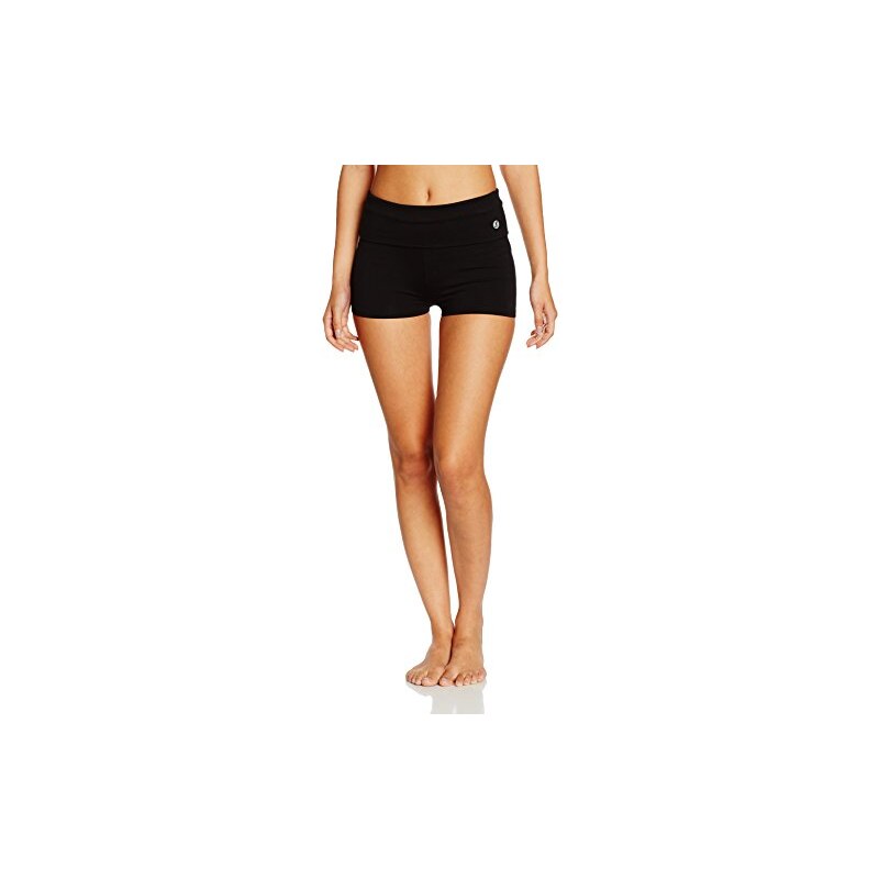 New Look Damen Sport Shorts Yoga Folded Waistband, Schwarz (Black), One size