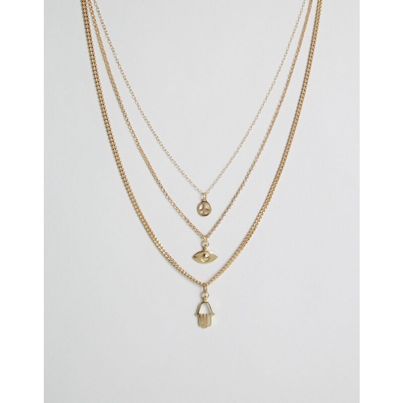 Cara Jewellery Cara NY - 3-reihige Halskette - Gold