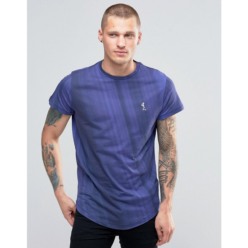 Religion - T-Shirt mit abgerundetem Saum und Farbverlauf - Marineblau