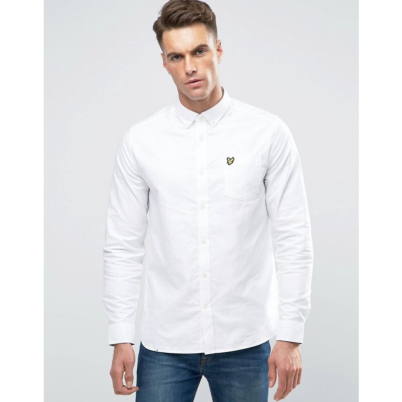 Lyle & Scott - Weißes Oxford-Hemd mit Button-Down-Kragen in regulärer Passform - Weiß