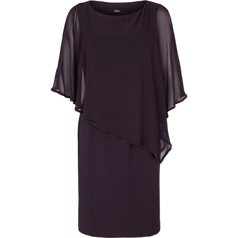 s.Oliver BLACK LABEL Elegantes Kleid mit Chiffon-Cape