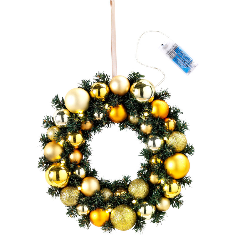 bpc living LED-Türkranz Golden Christmas in gold von bonprix