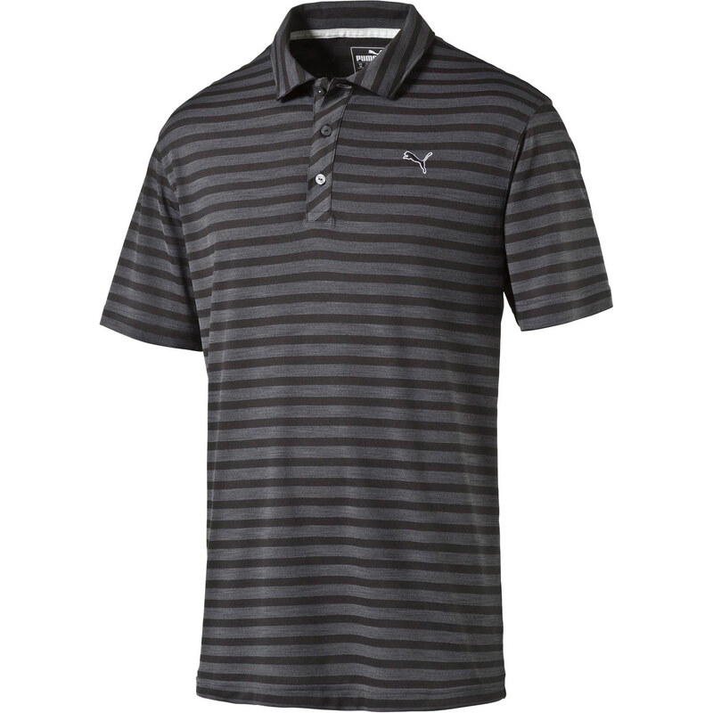 Puma: Herren Golf Polo-Shirt Mixed Stripe Polo, schwarz, verfügbar in Größe S