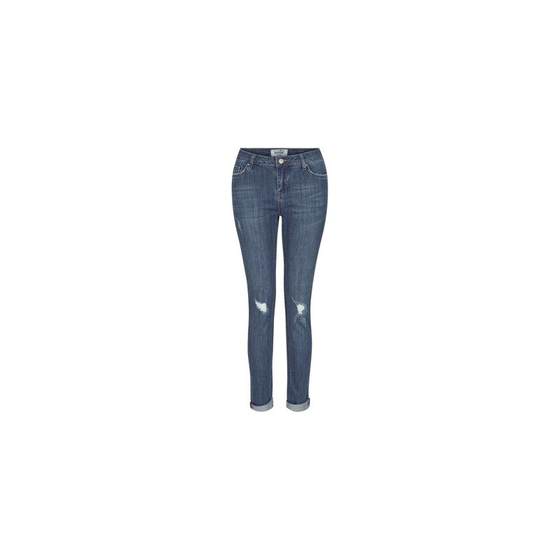 New Look Teenager – Blaue Skinny-Jeans mit zerrissenen Knien
