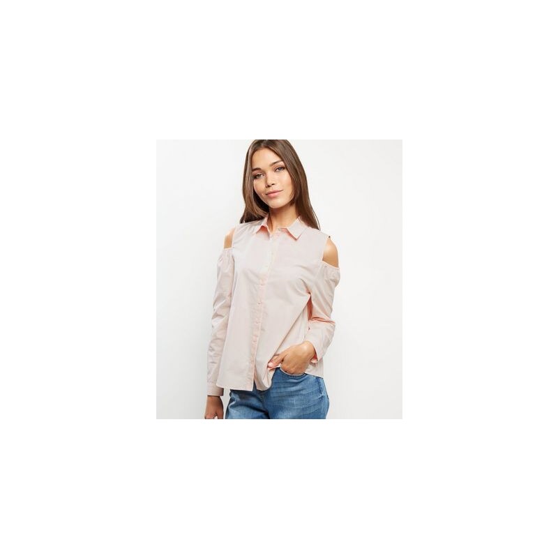 New Look Rosa, schulterfreies Hemd aus Baumwolle