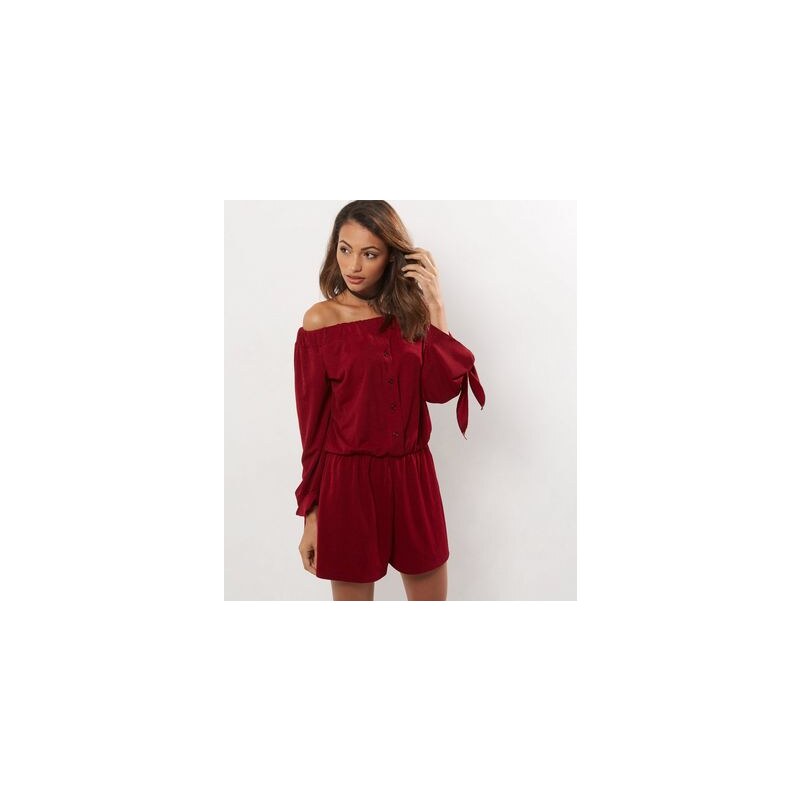 New Look Cameo Rose – Weinroter Playsuit