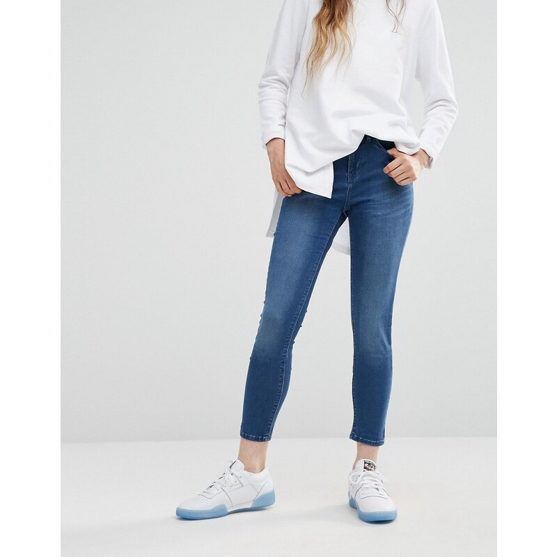 Waven - Asa - Blaue Skinny-Jeans mit mittelhohem Bund - Blau