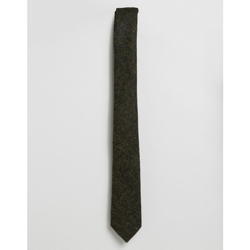 ASOS - Tweed-Krawatte aus dunkelgrüner Wollmischung - Grün
