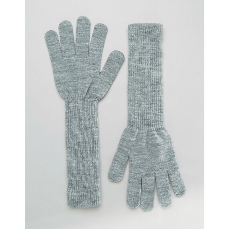 Monki - Handschuhe mit langem Bund - Grau