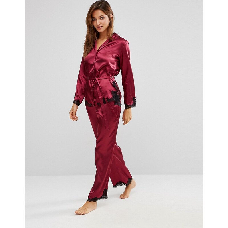 Boux Avenue - Peta - Pyjamaset aus Satin - Rot