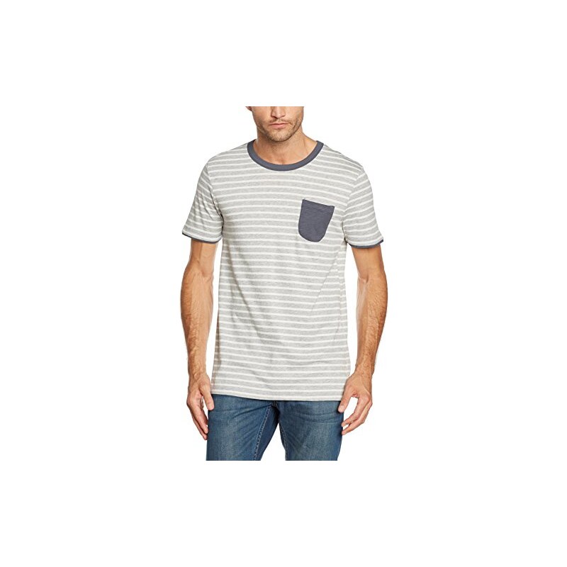 Benetton Herren Stripe Pocket T-Shirt
