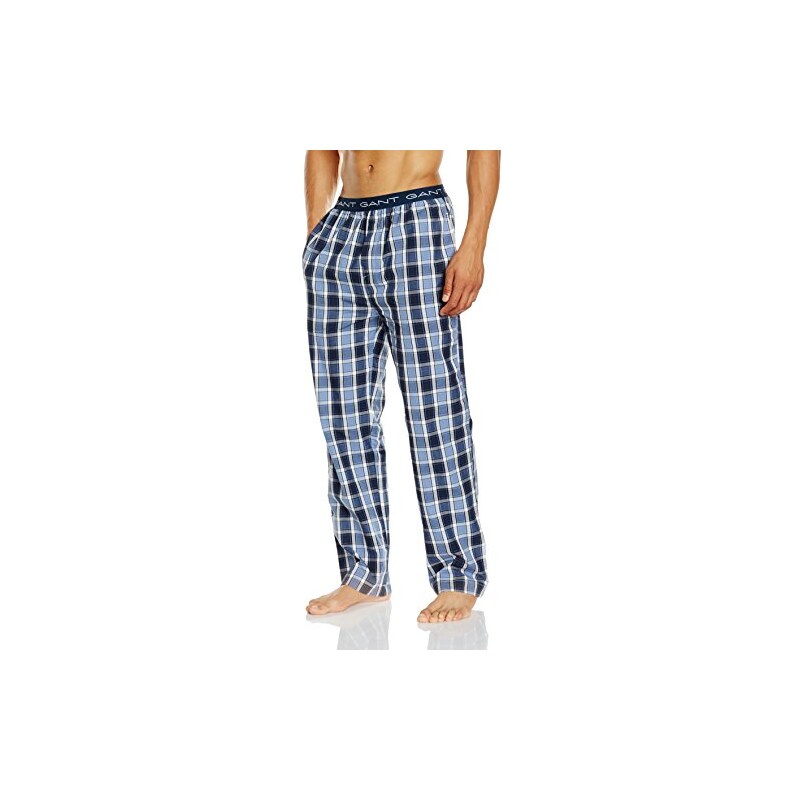 GANT Herren Schlafanzughose Pyjama Pant Check Logo, Blau (Nightfall Blue 416), XX-Large