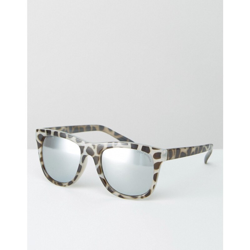 Cheap Monday - Flache Sonnenbrille in Schildpattoptik mit verspiegelten Gläsern - Braun