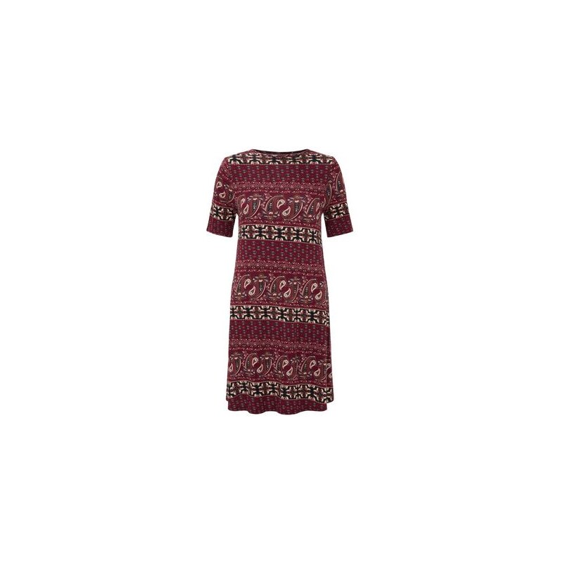 New Look Apricot – Rotes Kleid mit Paisley-Muster