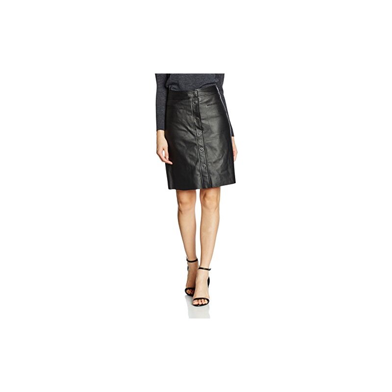 Filippa K Damen Rock Panel Button Leather Skirt
