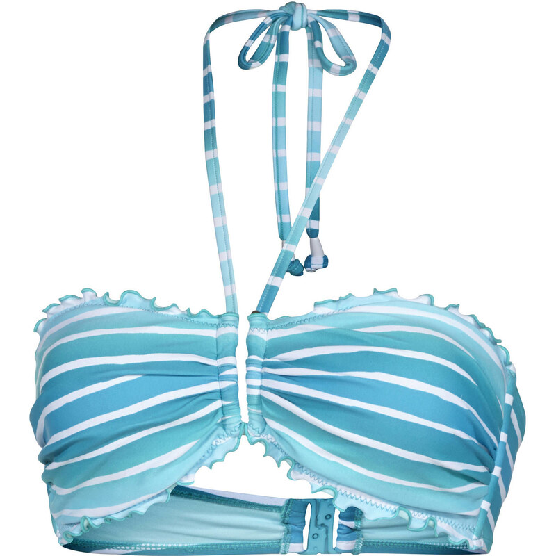 Seafolly: Damen Bikini Oberteil Miami Stripe DD U-Tube seychelles, türkis, verfügbar in Größe 34