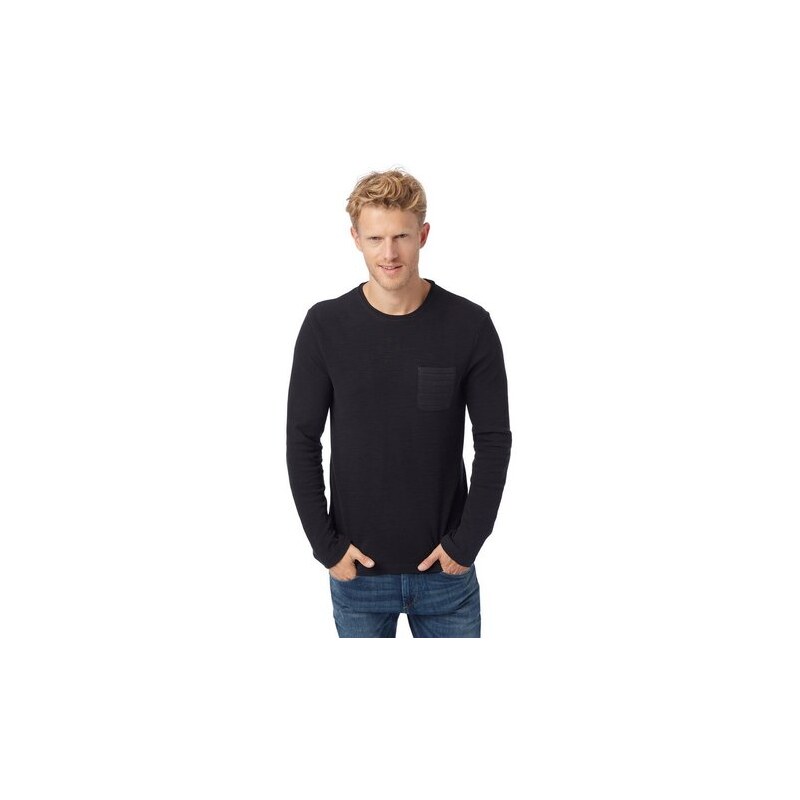 Tom Tailor T-Shirt structured tee with wash schwarz M,S,XXL,XXXL