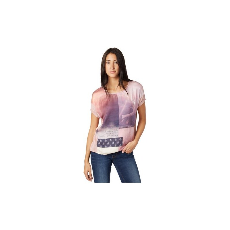 Damen T-Shirt T-Shirt mit Foto-Collagen-Print Tom Tailor rot L,M,S,XL,XS