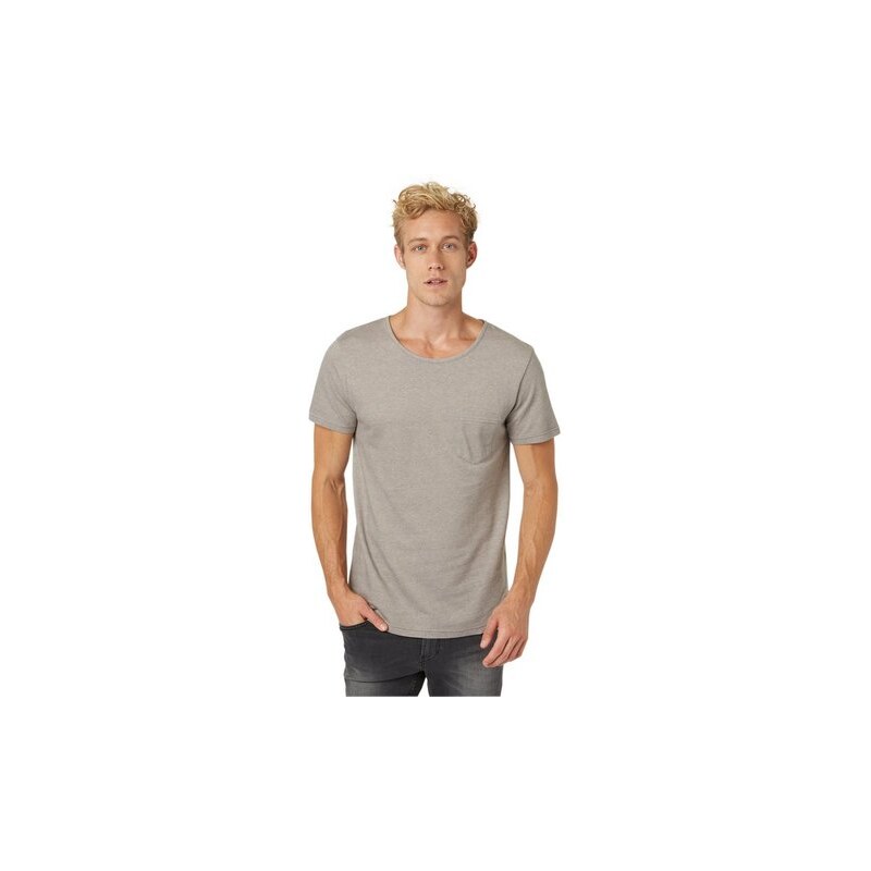 TOM TAILOR DENIM T-Shirt pique with solid pocket grau L,M,S,XL,XXL
