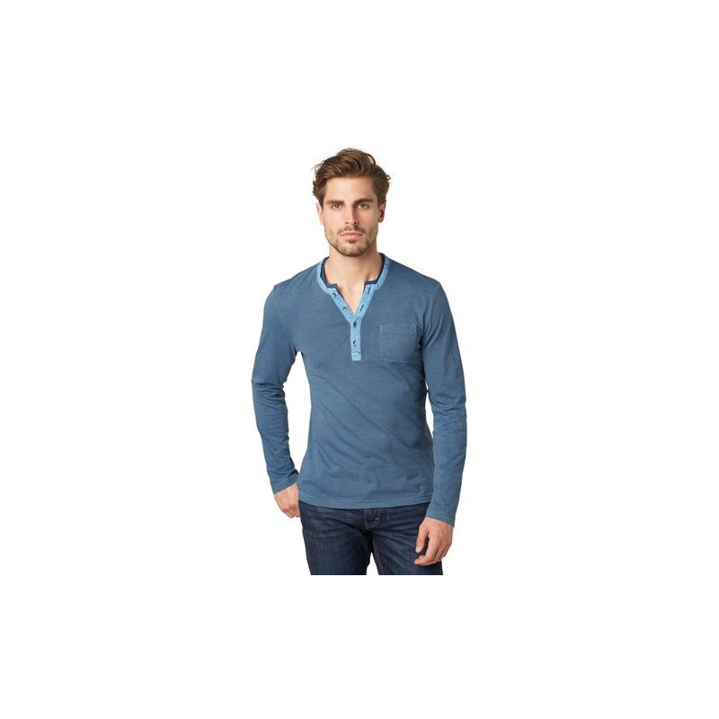 Tom Tailor T-Shirt fine striped henley blau L,S,XL,XXXL