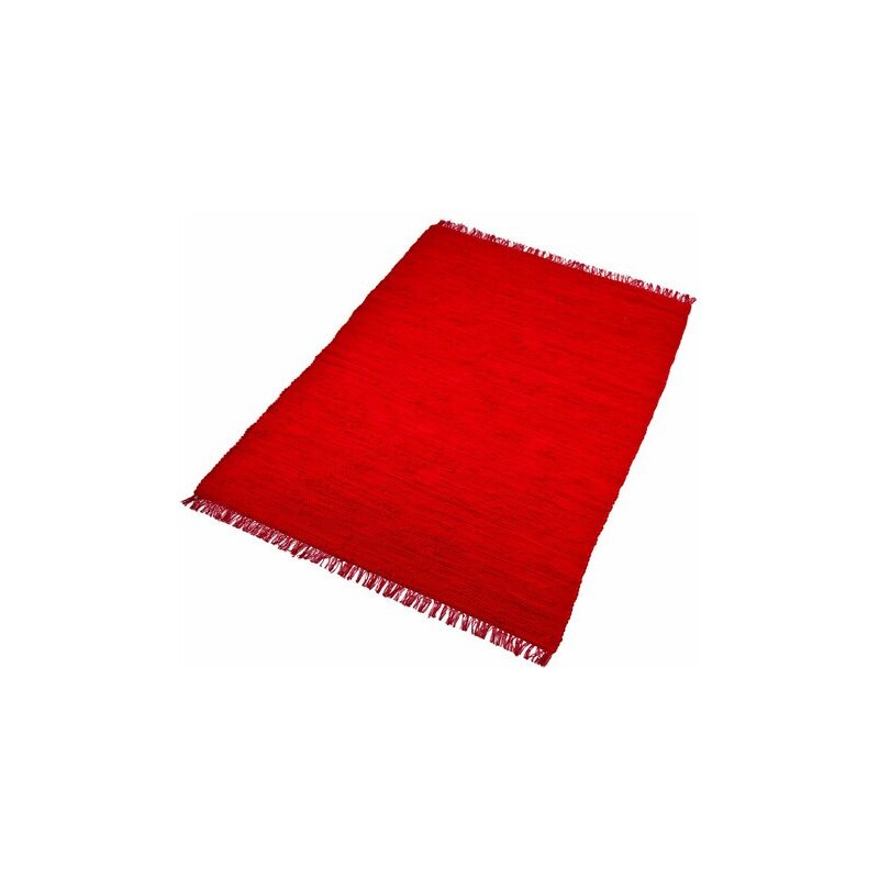 Teppich Handweb Uni handgewebt reine Baumwolle Collection HOME AFFAIRE COLLECTION rot 3 (B/L: 120x180 cm),4 (B/L: 160x230 cm),5 (B/L: 90x160 cm),6 (B/L: 190x290 cm)
