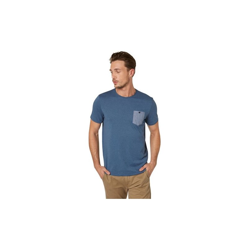 Tom Tailor T-Shirt tee with contrast pocket blau L,M,S,XL,XXL,XXXL